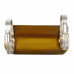 Universal Motorcycle Exhaust Muffler Middle Pipe with Grilled Blue Heat Shield Cover and Heel Guard