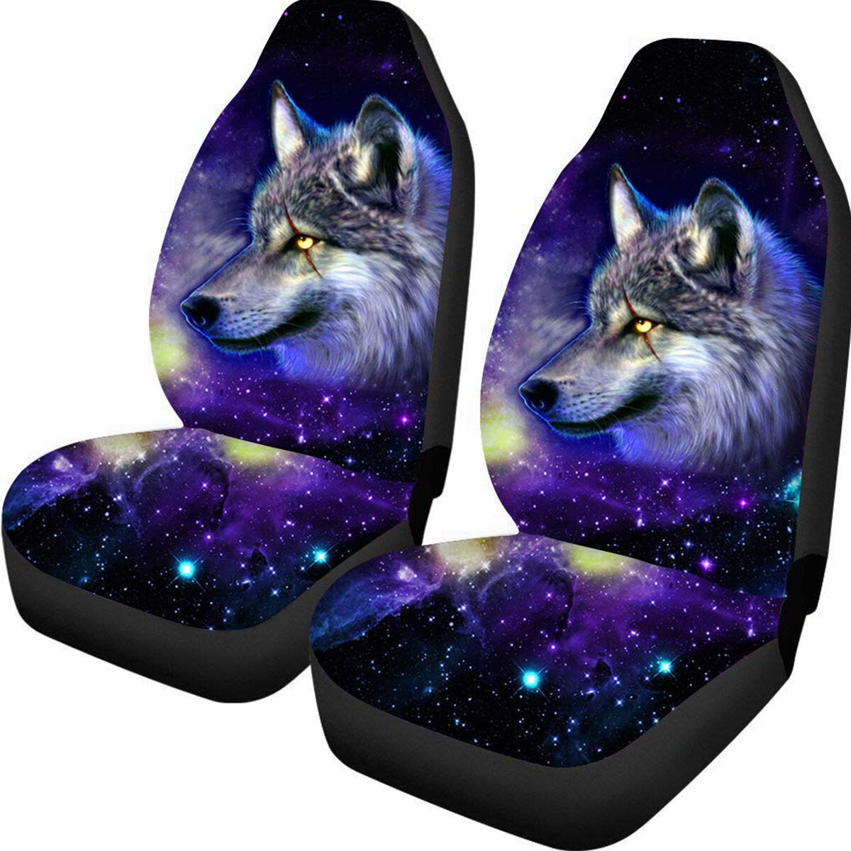 Autositzbezug mit Wolfsmuster, cool, universelle Passform, Schutzpolstermatte für Vordersitze