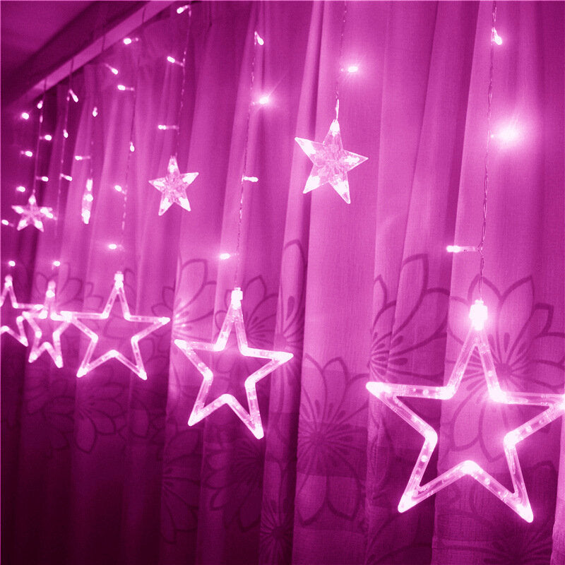 220V LED Star Curtain Light String for Home Decor, Celebrations, Festivals, and Weddings