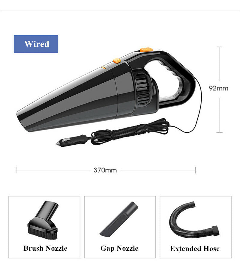 120W Wireless Rechargeable Car Vacuum Cleaner - High Suction, Dry & Wet, Dual-Use for Car and Home