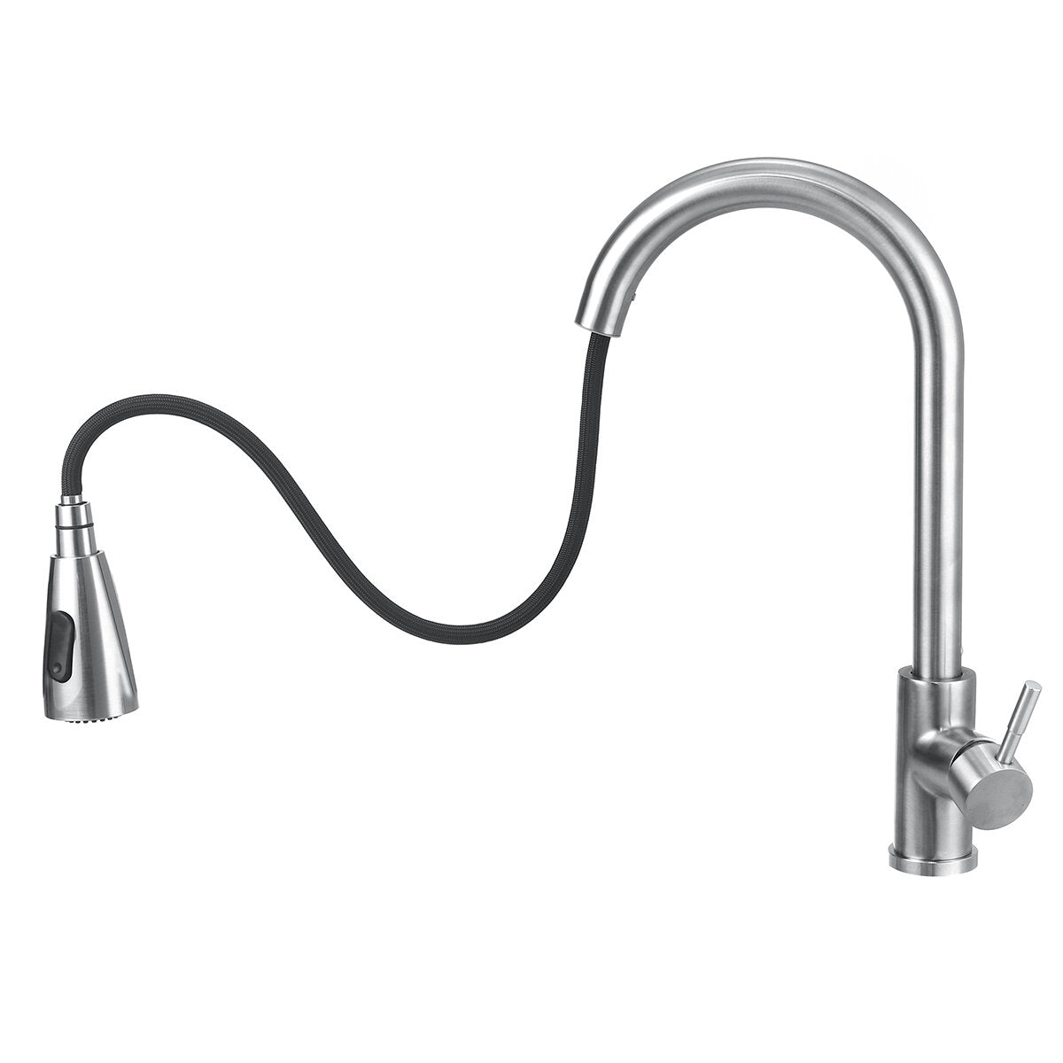 Stainless Steel High-Arc Kitchen Sink Faucet with Pull Out Sprayer and Single Handle