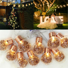 10 LED Bulbs String Lights - Fairy Lamp for Patio, Party, Yard, Garden, Wedding, Home Decor, Night Light