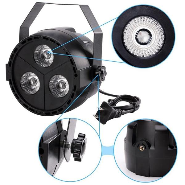 12W 3 LED RGB+UV Stage Par Light with Remote & DMX Control for Christmas Party DJ Disco AC110-240V