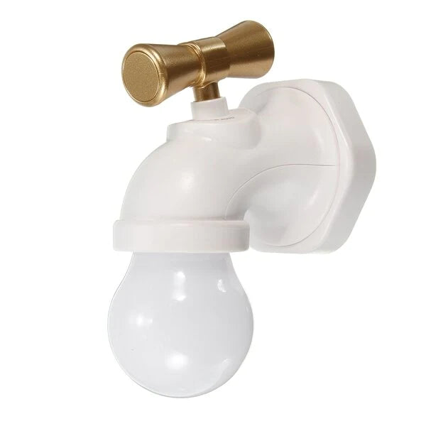 Rechargeable LED Night Light with Sound Control - Water Tap Shape, Home Wall Decor, Perfect Gift