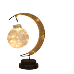 LED Crescent Moon Wishing Ball Memorial Lamp for Home Decoration