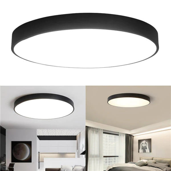 12W/18W/24W LED Ceiling Light, Warm/Cold White, Black Mount Fixture for Home, Bedroom, Living Room, 5CM