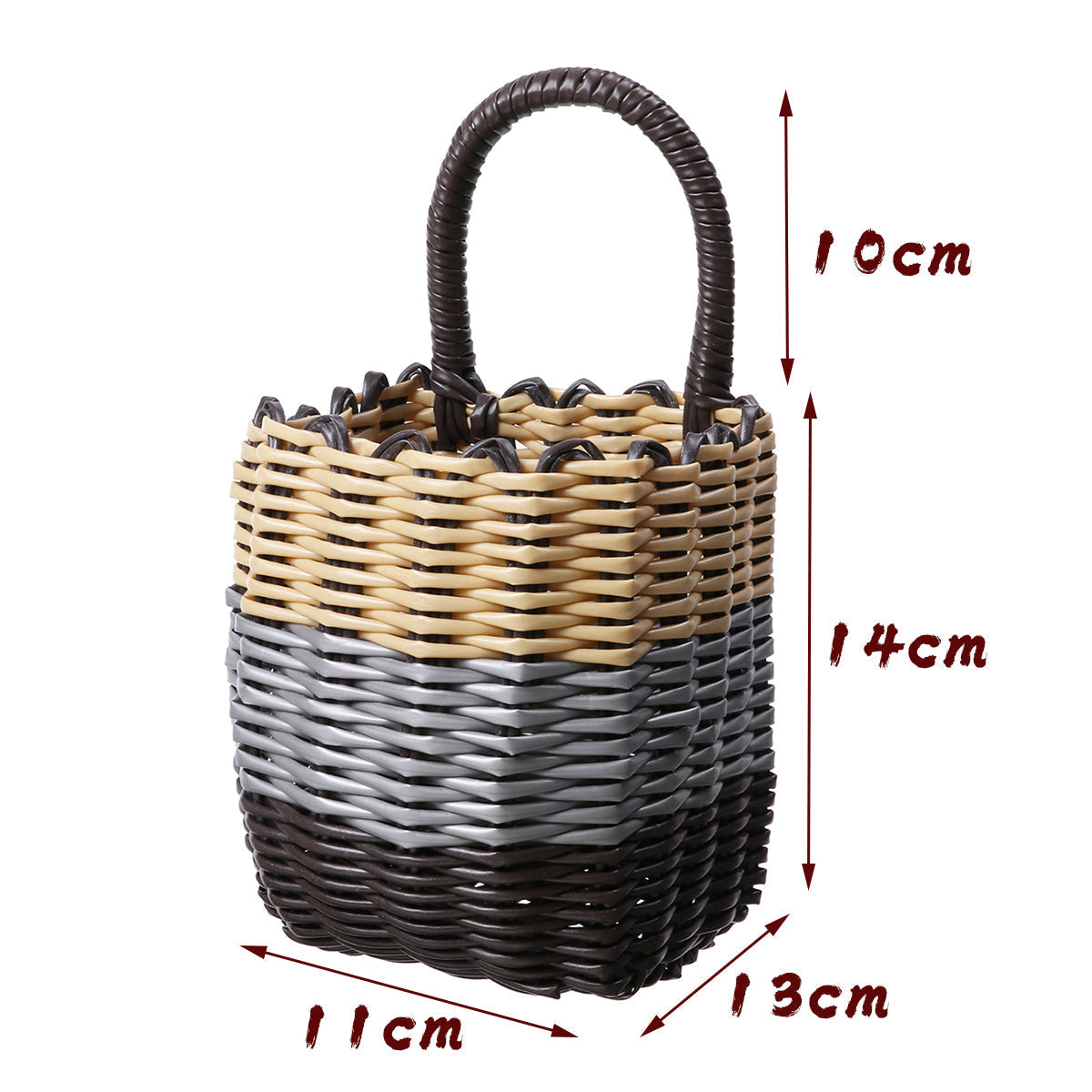 Rattan Bicycle Front Basket for Shopping, Pets, and Storage - Ideal for Cycling