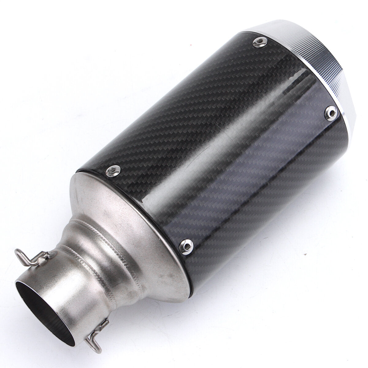 Universal 51mm Slip-On Round Carbon Fiber Motorcycle Exhaust Muffler