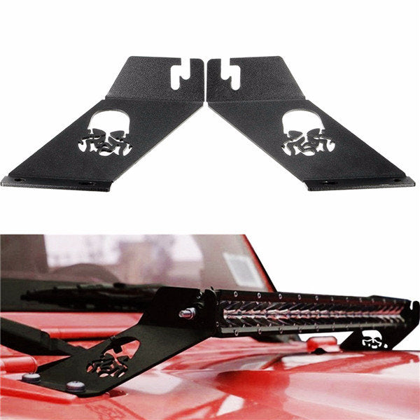 20" LED Light Bar Hood Mount Brackets for 07-16 Jeep Wrangler - 1 Pair