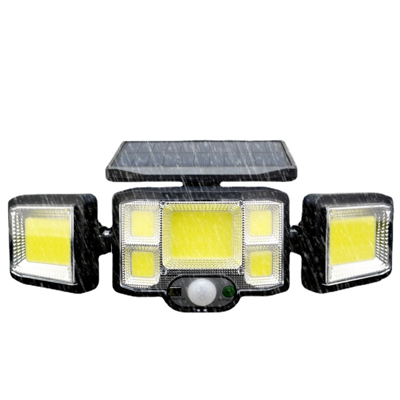 Outdoor LED Solar Lights, 192 COB, 3-Head Motion Sensor, Waterproof, 3 Modes, Remote Control, Wall Lamp for Patio/Garden