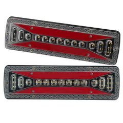 2x 12V 37 LED Flowing Rear Tail Light Turn Signal Brake Reverse Lamp Set