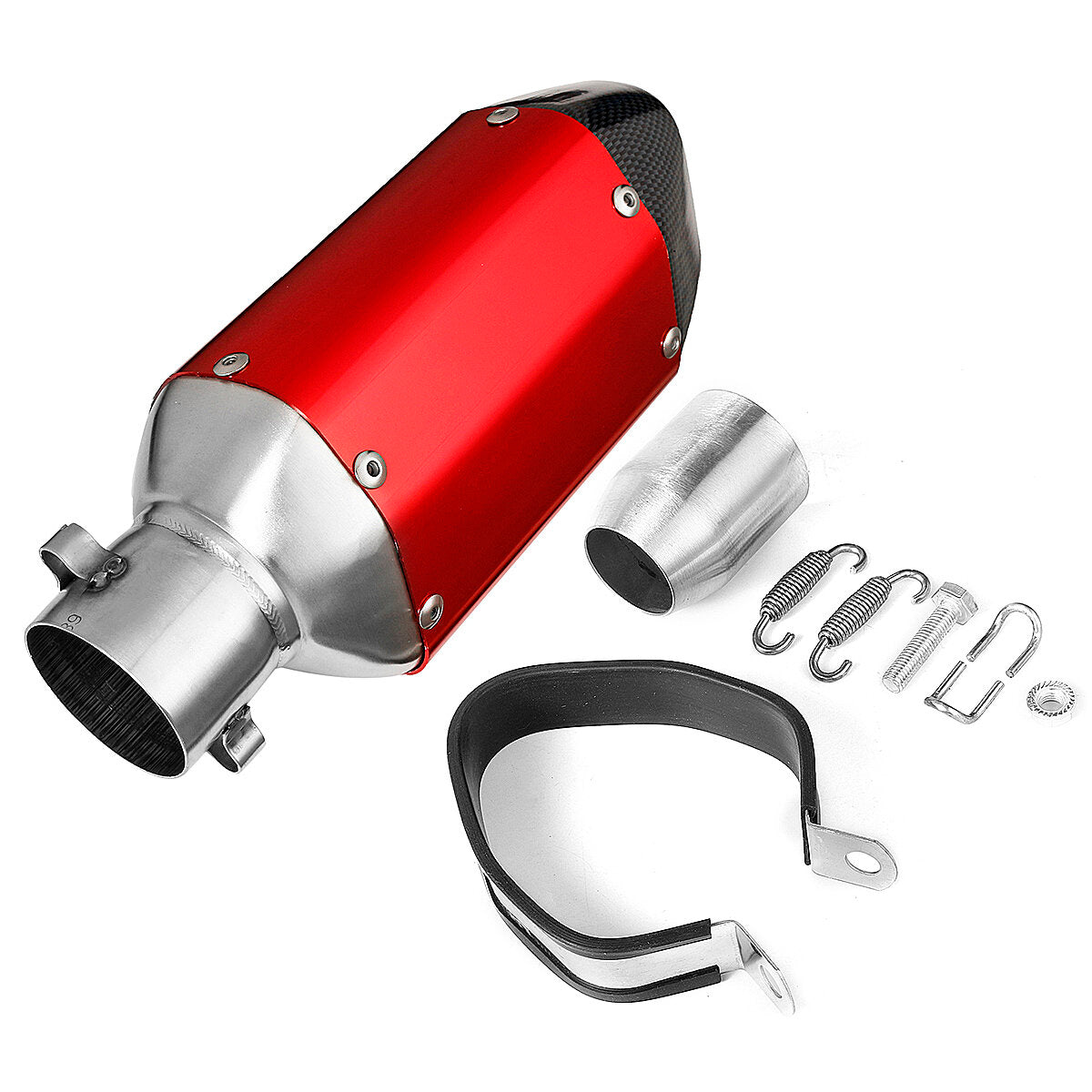Universal-Auspuffschalldämpfer für Motorräder, kurzer Stahl, abnehmbar, passend für 38–51 mm