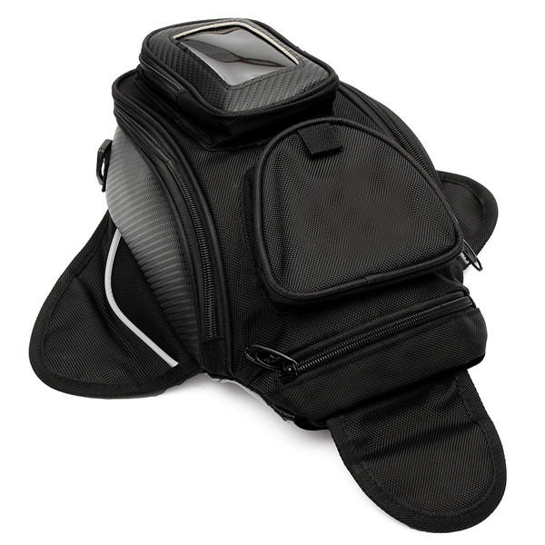 Universal Waterproof Magnetic Motorcycle Oil Fuel Tank Bag, Multi-Layer, Black, 38x25cm
