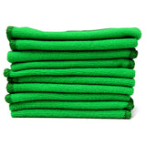 10pcs Green Microfiber Cleaning Cloths - Soft Car Care Duster Towels 29x29cm