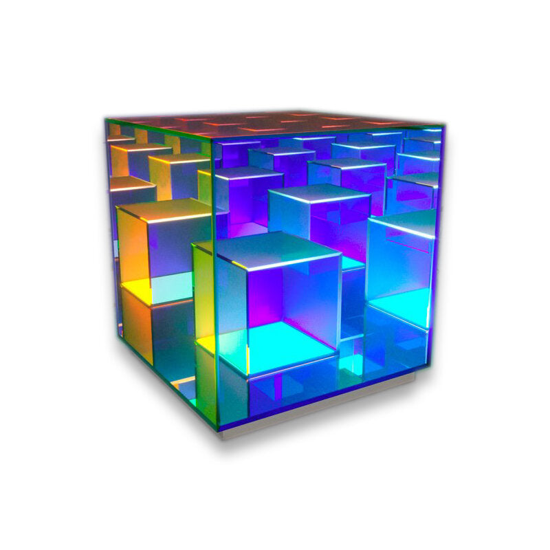 Cube LED Color Table Lamp - Acrylic Box for Bedroom & Living Room Decor