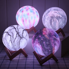 3D Printing Moon Lamp - LED Night Light with Remote/Touch Control, USB Rechargeable, Perfect Valentine Gift