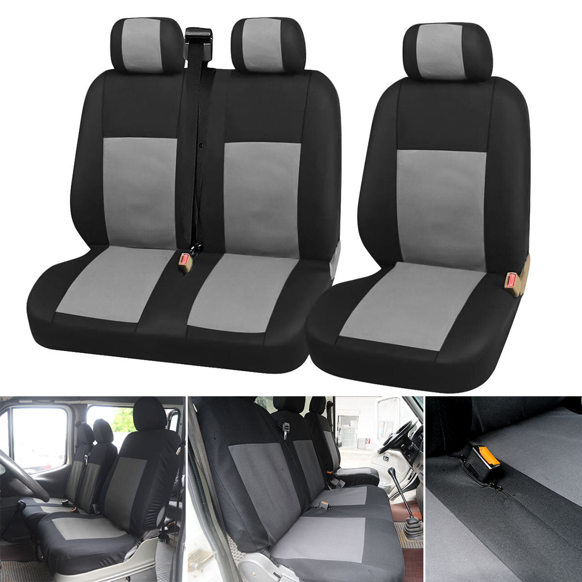 2+1 Rück-/Vordersitzbezug-Schutz für Ford Transit Custom Van Minibus