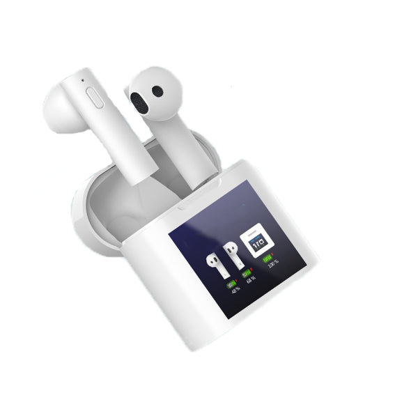 TWS Dual Mini Sports Bluetooth Headset Silicone Thermometer Digital Display