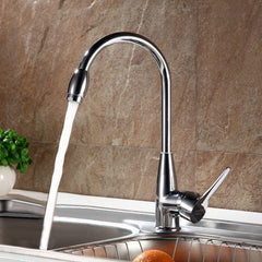 Red-crowned Crane Single Hole Hot & Cold High Curved Basin Kitchen Faucet