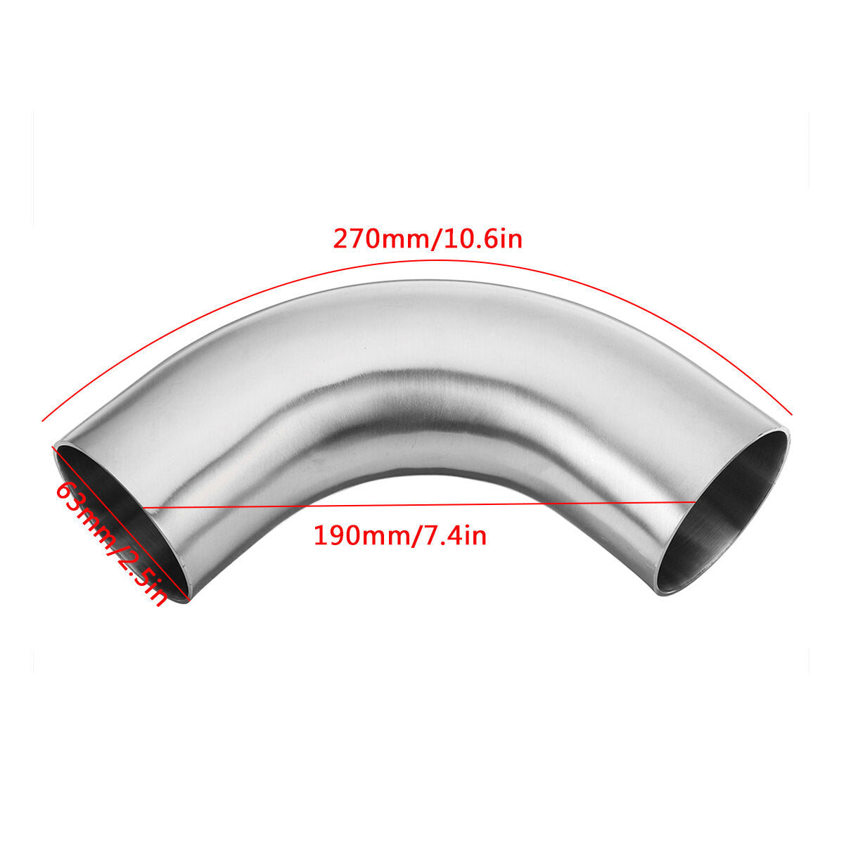 Stainless Steel 90 Degree Exhaust Pipe Bends - 1.5", 2", 2.5", 3" OD Tube Elbows