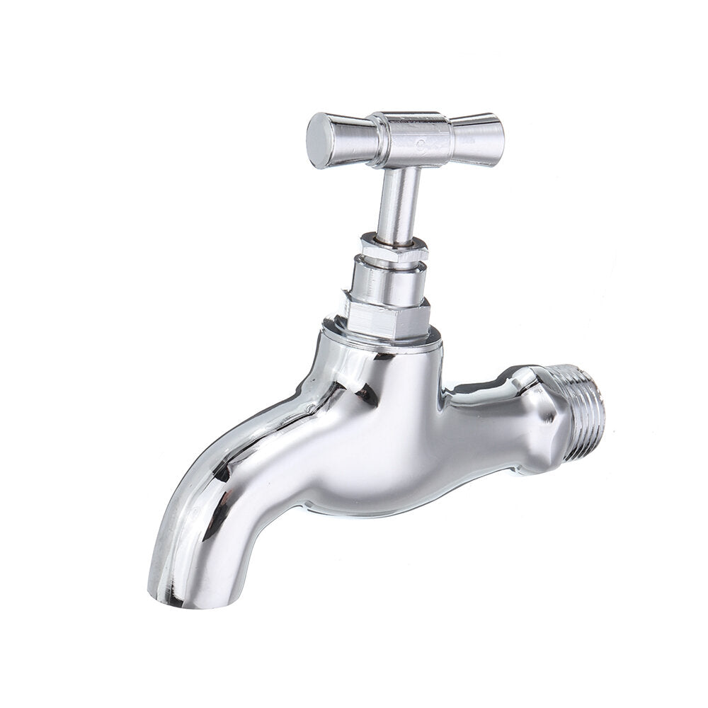 1/2'' Brass Chrome Bathroom Faucet - Single Control, Threaded, w/ Switch, Balcony Tap Water Nozzle