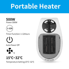 Portable 220V 500W Electric Fan Heater - Compact and Efficient Heating Solution