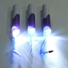 LED Oral Dental Mirror Plaque Remove Tooth Stain Eraser Set