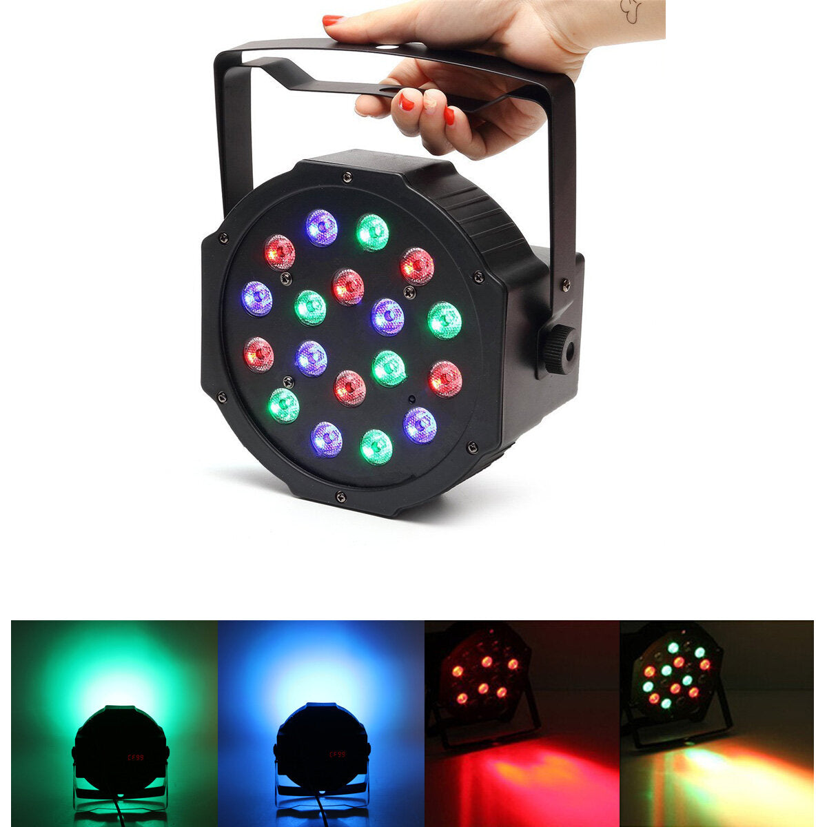 18W DMX-512 RGB LED Par Stage Light for Party DJ Disco KTV Christmas, AC110-220V