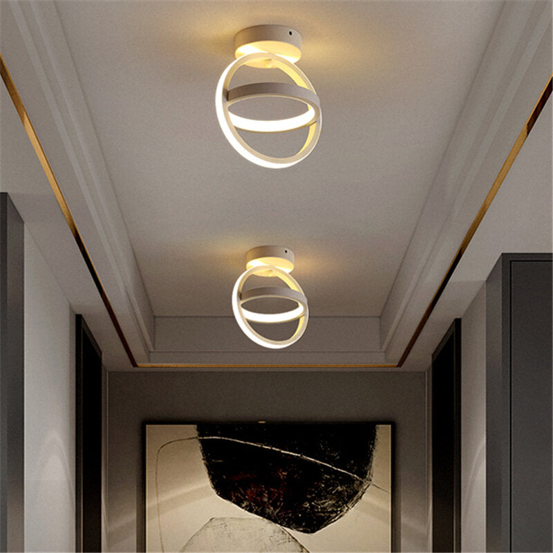 Modern LED Ceiling Lamp Dual Ring Chandelier Fixture, AC85-265V, Living Room Pendant Light