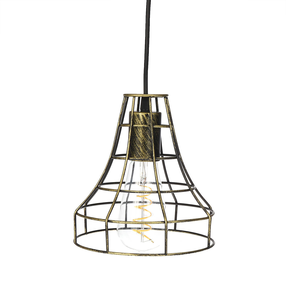 Bronze Black Rust Chandelier Pendant Light - Wire Cage Hanging Light Fixture