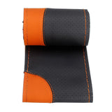 38cm Universal DIY Microfiber Leather Car Steering Wheel Cover - Non-Slip with Needles and Thread