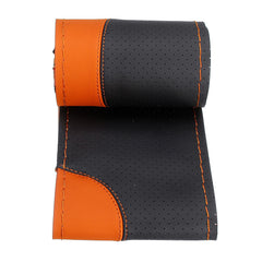 38cm Universal DIY Microfiber Leather Car Steering Wheel Cover - Non-Slip with Needles and Thread