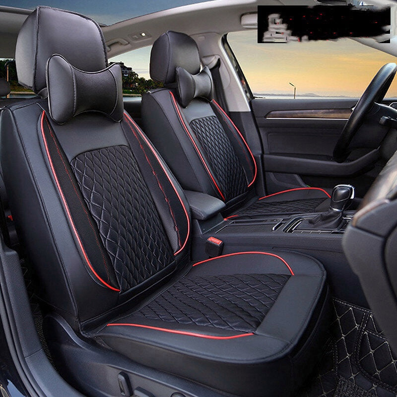 5D Breathable PU Leather Car Seat Cover Set - Full Surround Universal Seat Protector