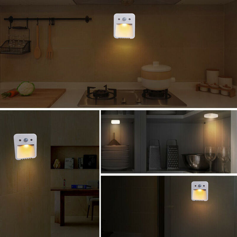 LED Induction Night Light with Aromatherapy Tablets - Human Body Sensor, Warm Light for Bedroom