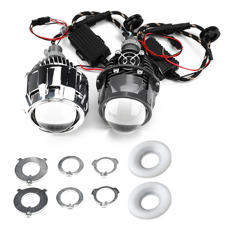 2PCS 70W Bi LED Projector Lens Headlights 2.5" 6500K LHD for Left Hand Drive Vehicles