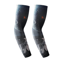 Men's Ice Silk Outdoor Sunscreen Abstract Print Cycling Gloves Set