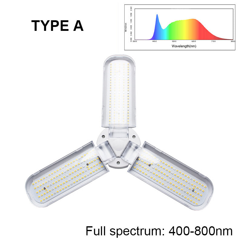 E27 Deformable Full Spectrum LED Grow Light for Hydroponic Plants