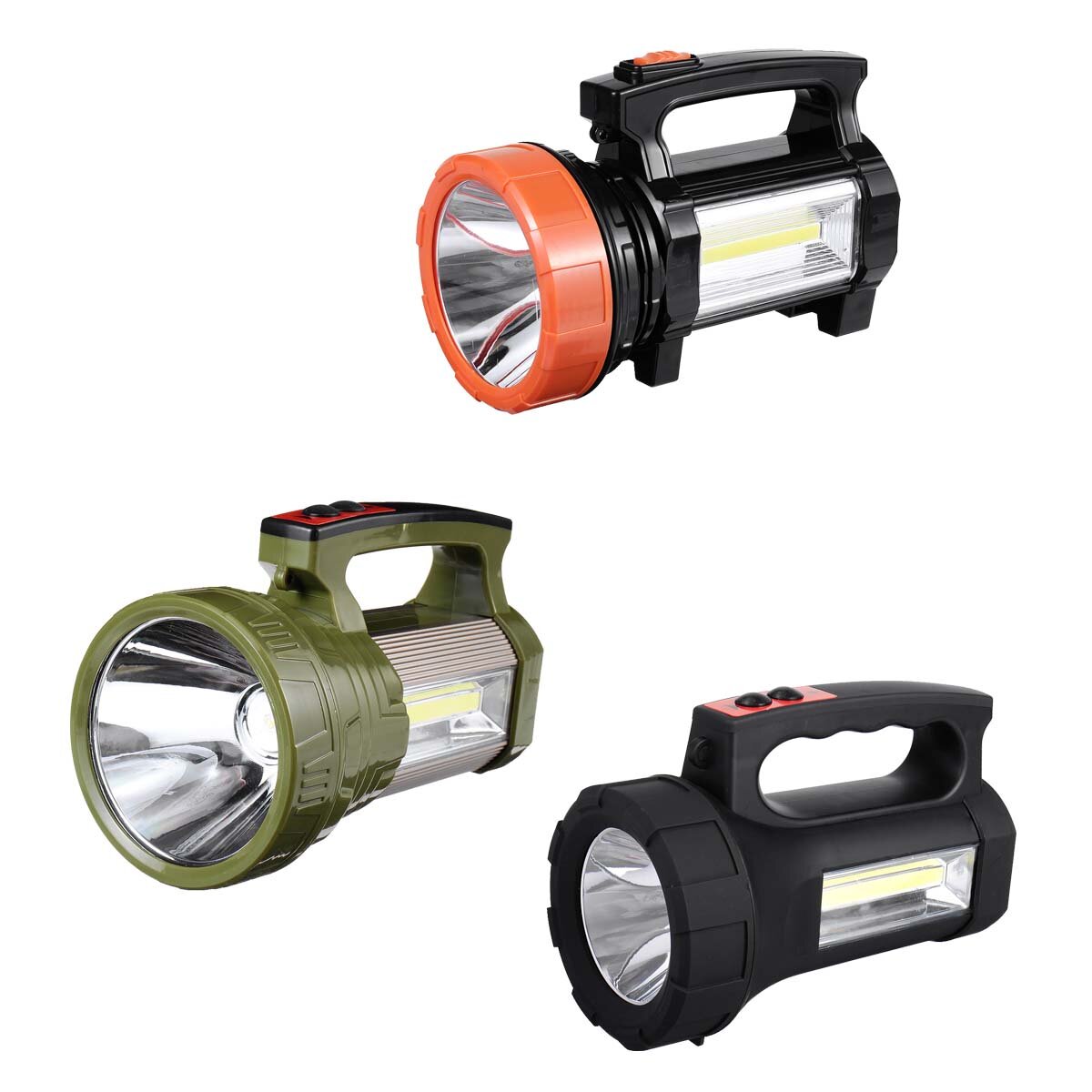 High-Power Flashlight with COB Side Light - Bright, Durable, and Versatile