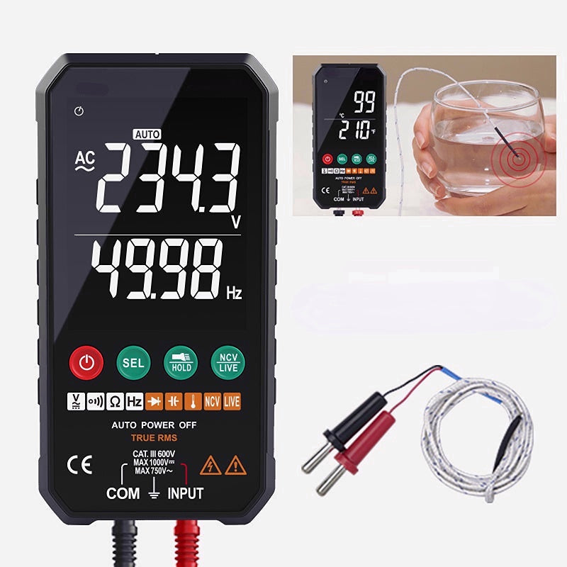 107C Digital Multimeter - Smart AC/DC Voltmeter with Auto Range