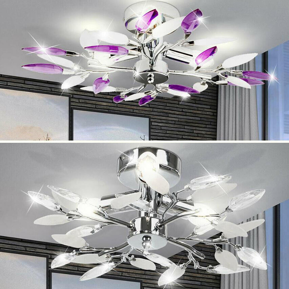 LED-Deckenleuchte mit Acrylblattarmen für Wohnzimmer, Schlafzimmer – moderne Lampenfassung