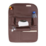 Multi-Functional Leather Car Seat Back Storage Bag with Multi Pockets, Phone Holder, and Cup Holder Organizer