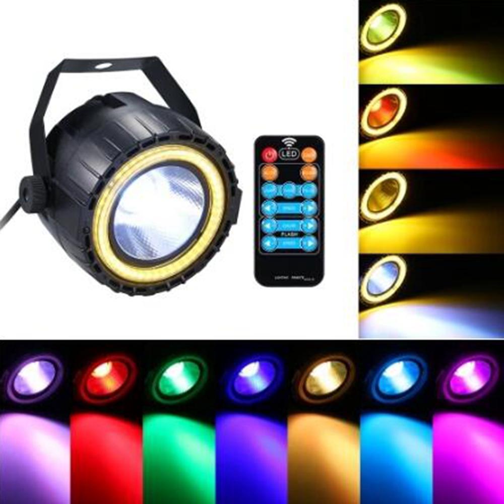 15W RGB LED Stage Light, AC90-240V, Remote Control, Sound-Activated Par Lamp for Christmas