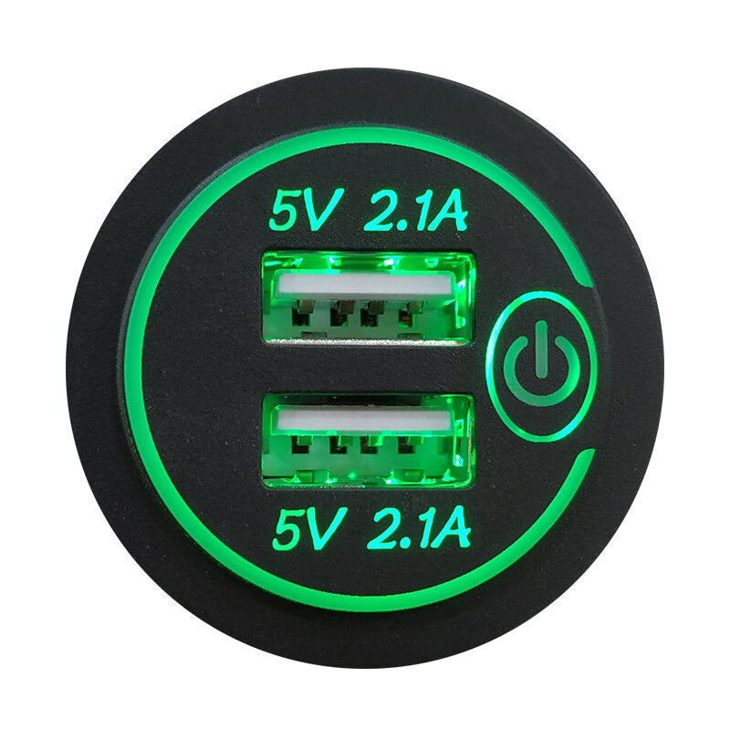 12-24V Dual USB Charger Socket 4.2A with Voltmeter for Car, Boat, Motorcycle, Marine, RV - DIY Kit with Wire Fuse