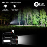 Portable LED Flashlight - Strong Light, USB Rechargeable, Power Display, Searchlight Torch