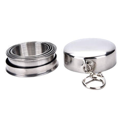 Stainless Steel Folding Cup - Portable Travel Tool Kit for Camping, Hiking, and Outdoor Sports - EDC Gear