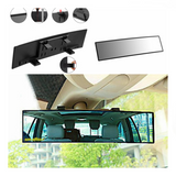 Universal 12" Wide Angle Convex Rear View Mirror Clip-On for Cars, SUVs, and Trucks