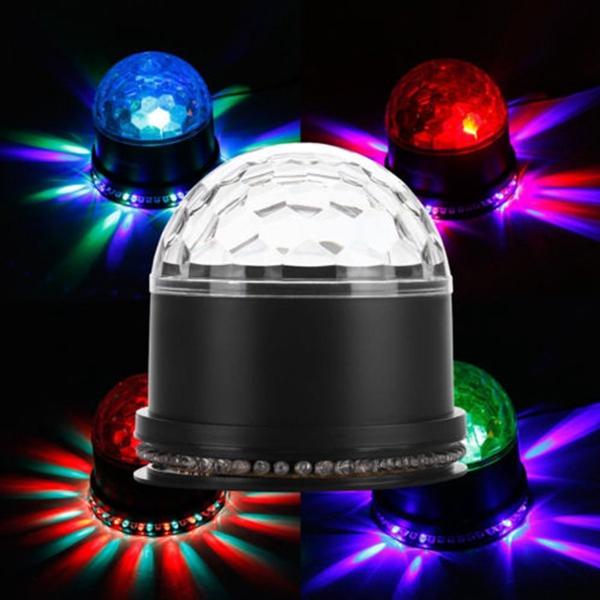 15W LED RGB Crystal Magic Ball Sunflower Stage Light Sound Activated for Christmas Party KTV Disco