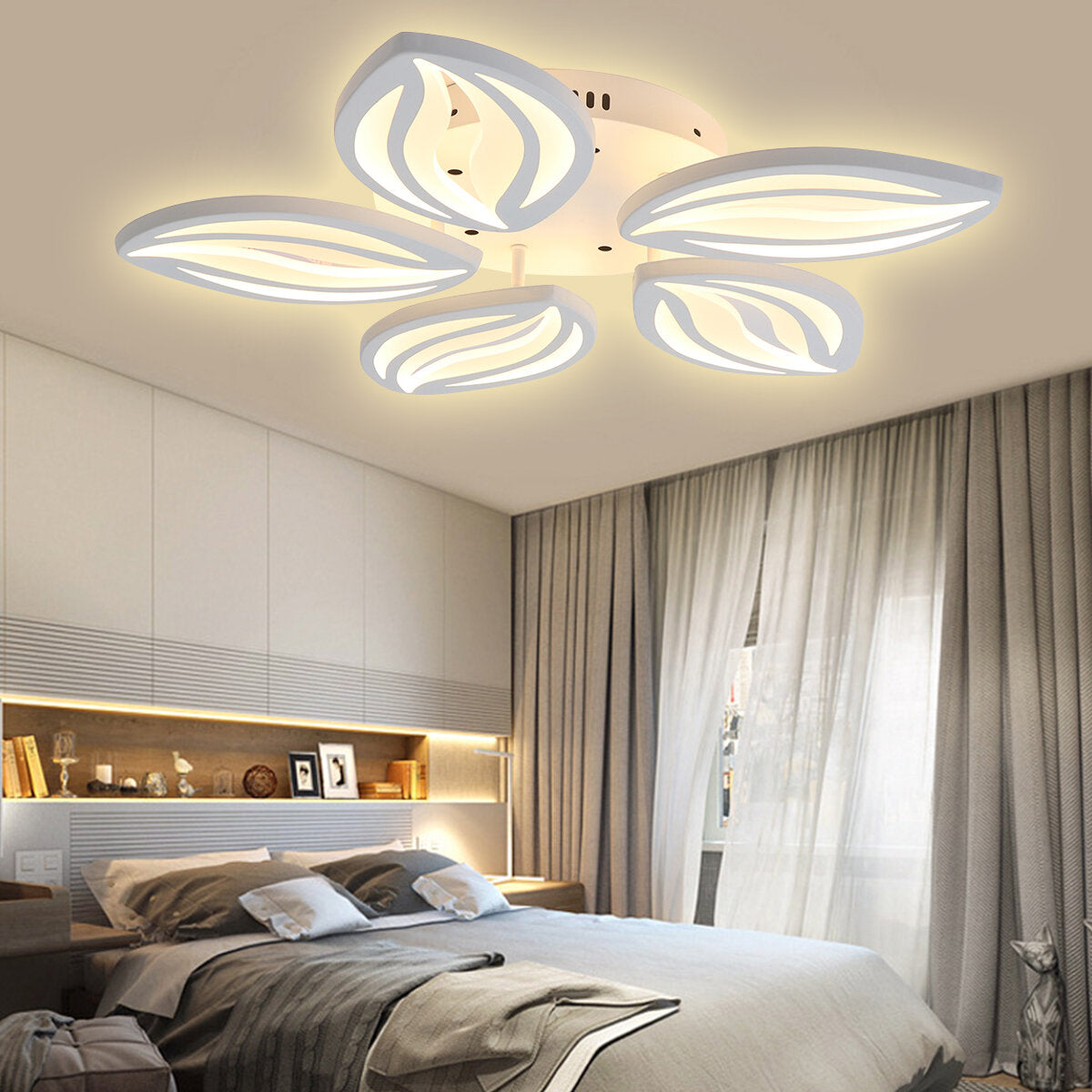 AC110-220V 6000LM 550LED Ceiling Light Fixture with Remote Control for Bedroom, Study, Parlor