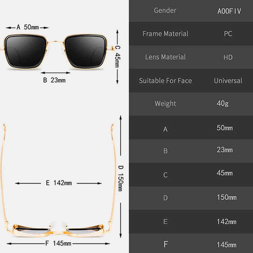 Retro-Sonnenbrille für Herren mit dickem Metallrahmen für Strand, Sport und Autofahren