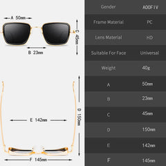 Men's Retro Thick Edge Metal Frame Sunglasses for Beach, Sports, and Driving